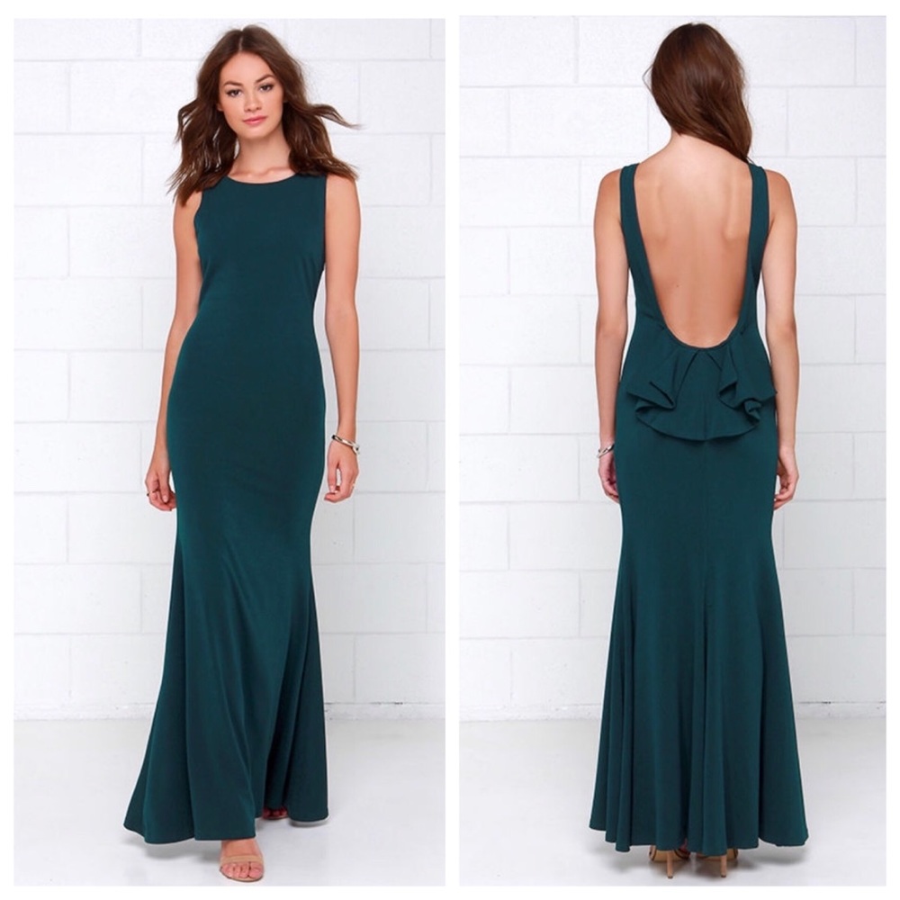 Lulus Fitted Drop Back Blue Dress